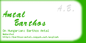 antal barthos business card